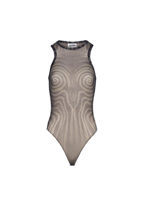 body printed spiral donna nero JEAN PAUL GAULTIER | 25/34-F-BD068-T587000203